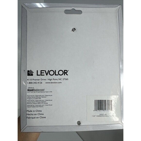 Levolor Hammered Ball Curtain Rod Finials for 1 3/8 in. Set of 2 Brushed Brass - Picture 4 of 4